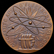 Медаль "В память 50-тилетия французского общества радиологии Париж" (Франция) 1959