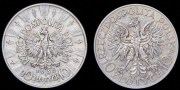 Набор из 2 сер. монет 10 злотых 1933, 1936 (Польша)