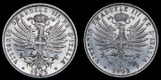 Набор из 2 сер. монет 25 центов 1902-1903 (Италия)