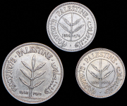 Набор из 3 сер. монет 50, 100 милей 1935, 1939 (Палестина)