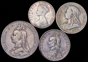 Набор из 4 сер. монет 1849-1893 (Великобритания)