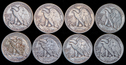 Набор из 8 сер. монет 1/2 доллара 1928-1946 (США)