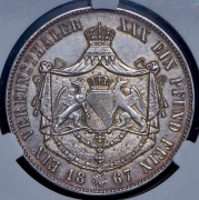 Талер 1867 (Баден) (в слабе)
