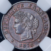 1 сантим 1878 (Франция) (в слабе)