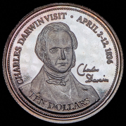 10 долларов 2003 "Визит Чарльза Дарвина" (Кокосовые острова)