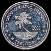 10 долларов 2003 "Визит Чарльза Дарвина" (Кокосовые острова)