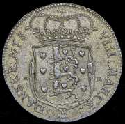 2 кроны 1675 (Дания) (в слабе)