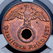 2 пфеннига 1937 (Германия) (в слабе) A