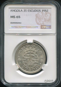 20 эскудо 1952 (Ангола) (в слабе)