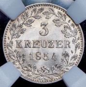 3 крейцера 1854 (Вюртемберг) (в слабе)