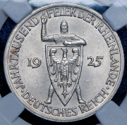 3 марки 1925 "1000-летие Рейнланда" (Германия) (в слабе) D