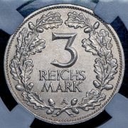 3 марки 1925 "1000-летие Рейнланда" (Германия) (в слабе) D