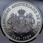 Медаль "40-летие правления Ренье III" 1989 (Монако) (в слабе)