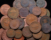 Набор из 39 медных монет 1801-1916