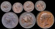 Набор из 7 медных монет (Великобритания)