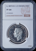 1/2 кроны 1937 (Великобритания) (в слабе)