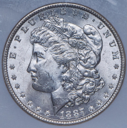 1 доллар 1887 (США) (в слабе) без букв