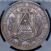 1 песо 1861. Рестрайк (Сальвадор) (в слабе)