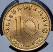 10 пфеннигов 1937 (Германия) (в слабе) А