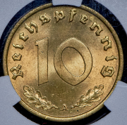 10 пфеннигов 1938 (Германия) (в слабе) А