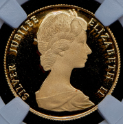 100 долларов 1977 "25 лет правлению Елизаветы II" (Бермуды) (в слабе)