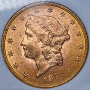 20 долларов 1894 (США) (в слабе)