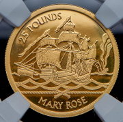 25 фунтов 2009 "Мэри Роуз" (Гернси) (в слабе)