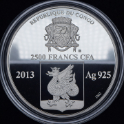 2500 франков 2013 "Казанский кремль" (в п/у) (Конго)