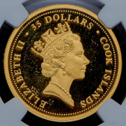 35 долларов 2003 "Эпоха открытий. Джеймс Кук" (Острова Кука) (в слабе)