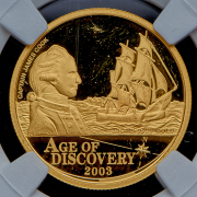 35 долларов 2003 "Эпоха открытий. Джеймс Кук" (Острова Кука) (в слабе)