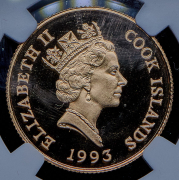 50 долларов 1993 "500 лет открытию Америки. Джеймс Кук" (Острова Кука) (в слабе)