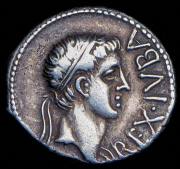 Денарий. Юба II и Клеопатра Селена. Мавритания