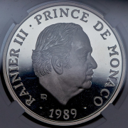 Медаль "40-летие правления Ренье III" 1989 (Монако) (в слабе)