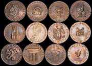 Набор из 12 жетонов "Достопримечательночти Германии" 1967 (ГДР) (в п/у)