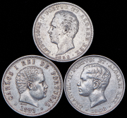 Набор из 3-х сер. 500 рейсов 1888-1908 (Португалтия)