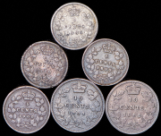 Набор из 6 сер. монет 5, 10 центов (Канада)