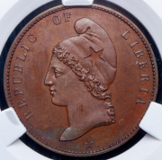 1 цент 1866. Пробная (Либерия) (в слабе)