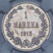 1 марка 1915 (Финляндия) (в слабе) (из колл. Содермана)