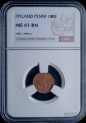 1 пенни 1881 (Финляндия) (в слабе)