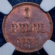 1 пенни 1888 (Финляндия) (в слабе)