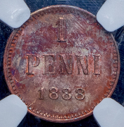 1 пенни 1888 (Финляндия) (в слабе) (из колл. Содермана)