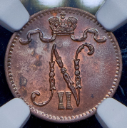 1 пенни 1901 (Финляндия) (в слабе) (из колл. Содермана)