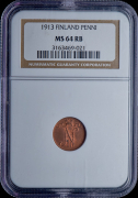 1 пенни 1913 (Финляндия) (в слабе)