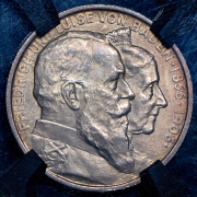 2 марки 1906 "50 лет свадьбе Фридриха I и Луизы Прусской" (Баден) (в слабе)