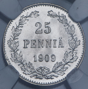 25 пенни 1909 (Финляндия) (в слабе) L (Топ-грейд)