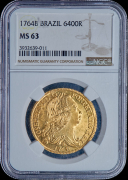 6400 реалов 1764 (Бразилия) (в слабе)