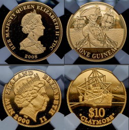 Набор из 14 золотых монет (страны мира) (в слабах)