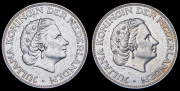 Набор из 2 сер. монет 2 1/2 гульдена 1961-1963 (Нидерланды)