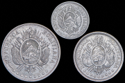 Набор из 3 сер. монет боливиано 1872-1892 (Боливия)
