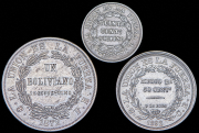 Набор из 3 сер. монет боливиано 1872-1892 (Боливия)